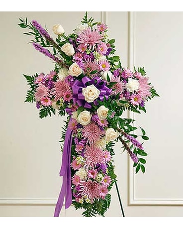 Lavender and White Standing Cross