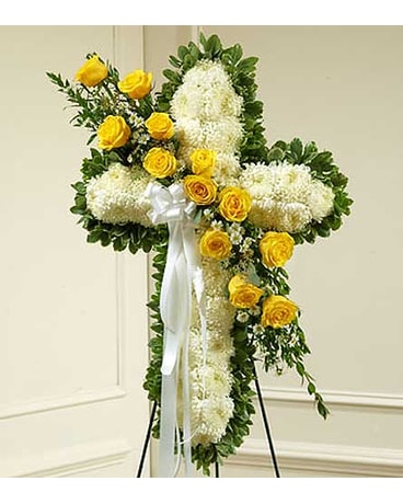 White Cross with Yellow Rose Break