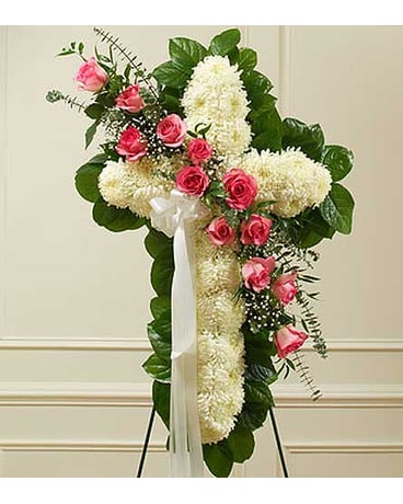 White Cross with Pink Rose Break