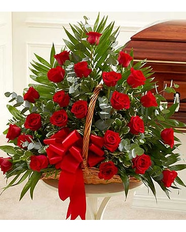 Red Rose Fireside Basket