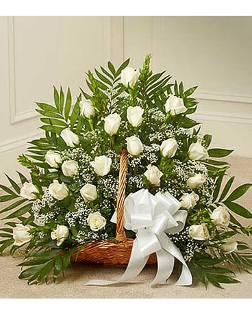 White Rose Fireside Basket