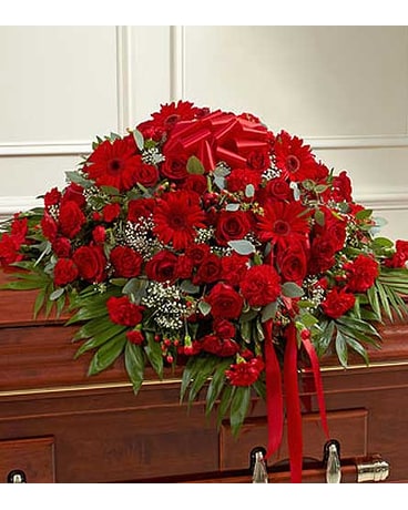 Red Mixed Half Casket Cover