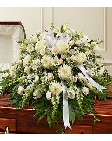White Mixed Half Casket Cover