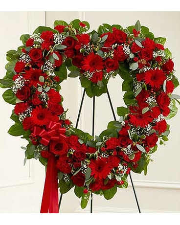 Red Mixed Standing Open Heart