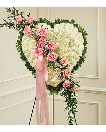 White Heart with Pink Rose Break