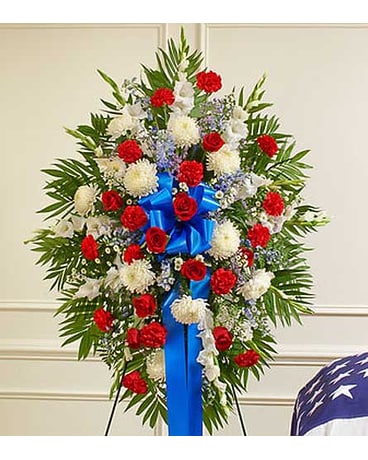 Red, White and Blue Sympathy Standing Spray