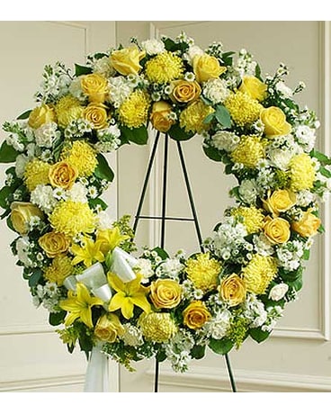 Yellow and White Standing Wreath