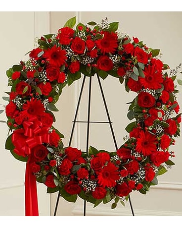 Red Mixed Standing Wreath