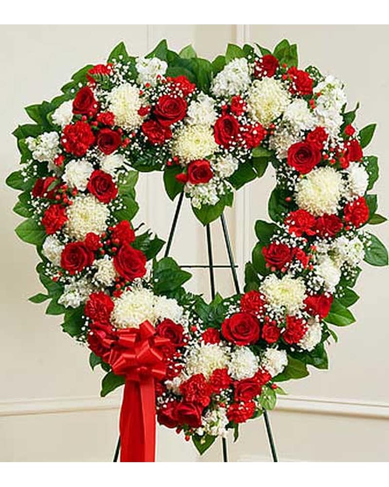 Red and White Open Heart in Bradenton FL - Scarlett's Flowers & Gifts
