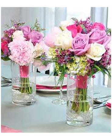 Lavender & Pink Nosegay Centerpieces