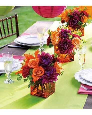 Autumnal Cube Centerpiece