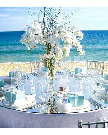 Beach Ceremony with Phal Orchids