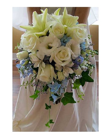 Delphimium, Roses and Lisianthus