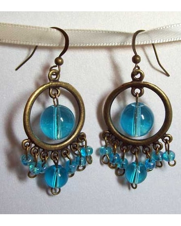 Aqua Chandelier Earrings