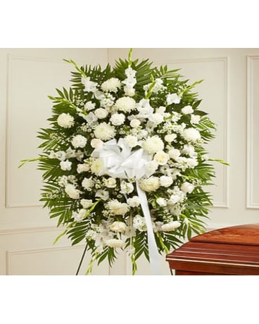 Deepest Sympathy White Standing Spray