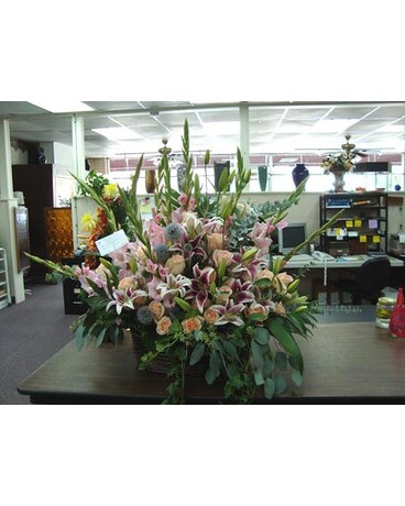 Sympathy - Willow Basket Arrangement