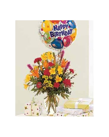 Birthday Bouquet and Balloon