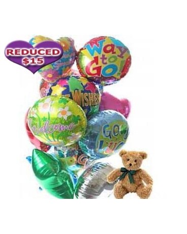 Balloons & Bear-12 Mylar,Choose Occasion