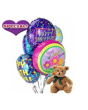 Balloons & Bear-5 MylarChoose Your Occasion