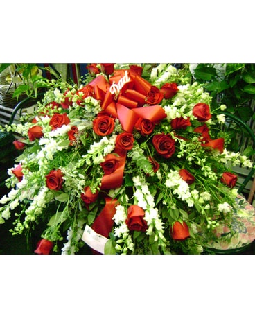 Red Rose Casket Cover