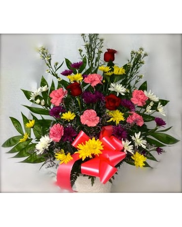Medium Funeral Basket With Roses