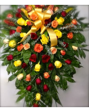 Rainbow Of Roses  - Spray On Stand