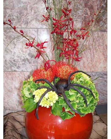 Spider in a bowl bouquet