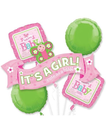 Baby Girl Balloon Bouquet Flower Arrangement