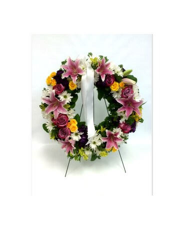 Lily Wreath Flower Arrangement
