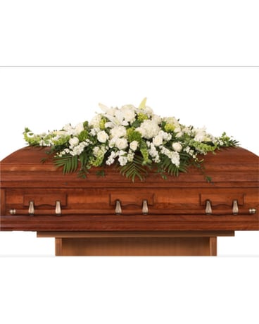 Elegant White Casket Spray
