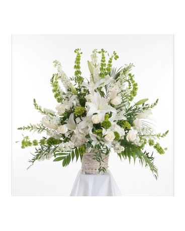 Elegant White Basket Arrangement