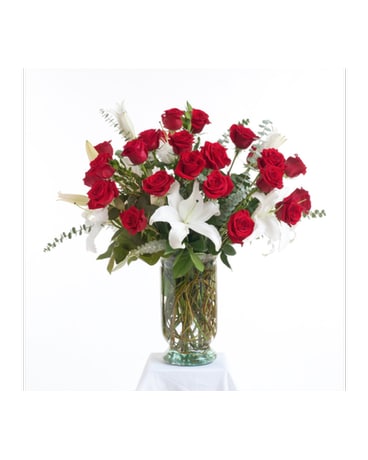Red & White Vase Arrangement