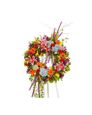 Vivid Euro Wreath Display Flower Arrangement