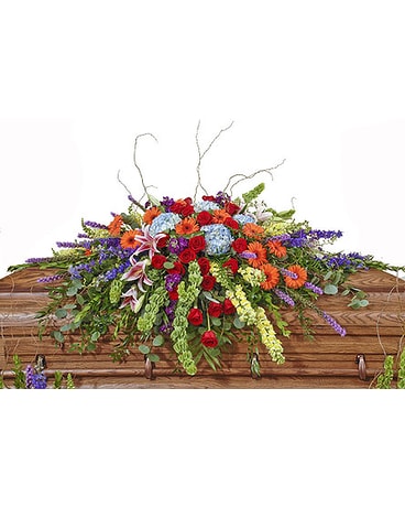 Vivid Euro Garden Casket Spray