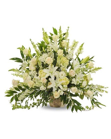 Elegant White Fireside Basket