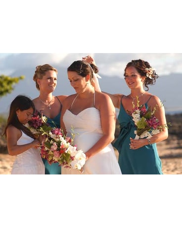 Bride with girls