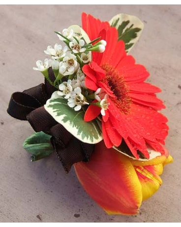 Gerb and Tulips Corsage