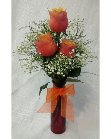 CHERRY BRANDY ROSES VASE
