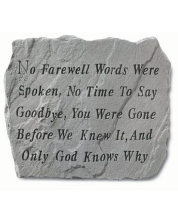 No farewell words