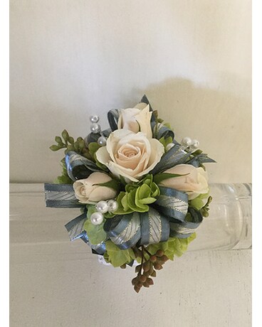 White Roses Corsage