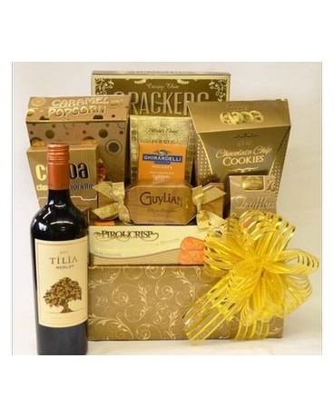 Sweet Lovers Gourmet Basket with Wine