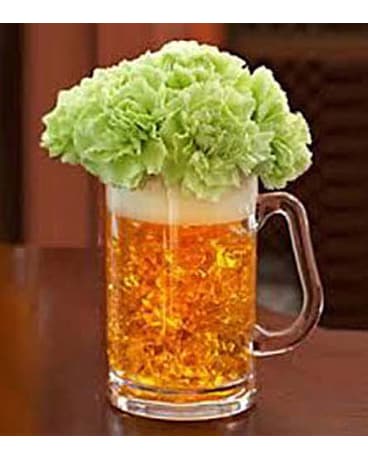 Green Beer Mug of Blooms