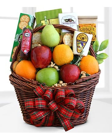 Fruit Basket Flower Arrangement