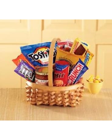 The Big Munch Basket Flower Arrangement