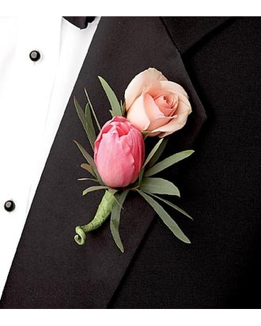 Pink Cascade Boutonniere