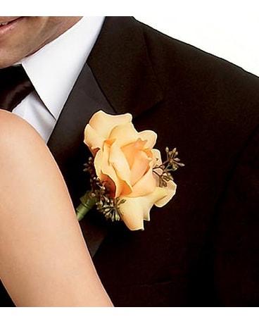 Peach Waterfall Boutonniere