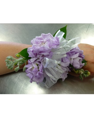 Wrist Corsage Of Lavender Stock By Vivian