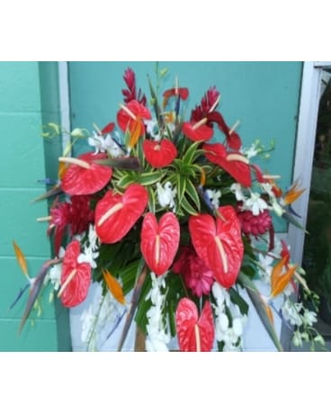 tropical casket spray