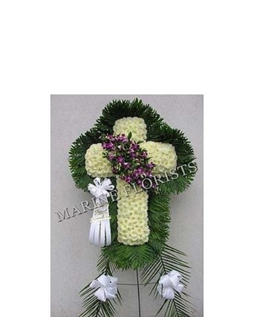 Funeral Cross with Dendrobium Orchids