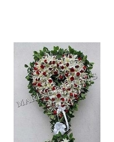 Funeral Open Heart - Roses and Lilies